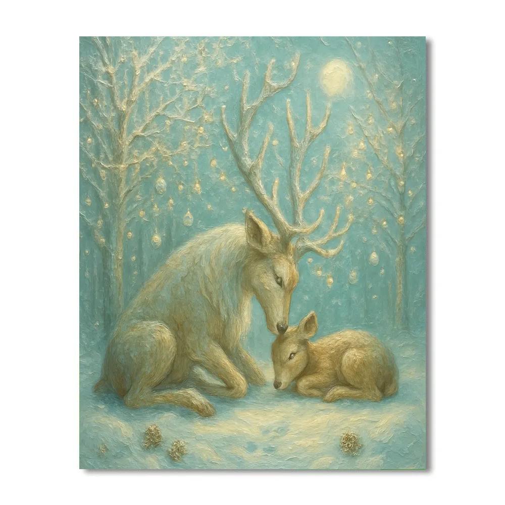 Reindeer Resting In The Crystal Grove DIY paint by numbers