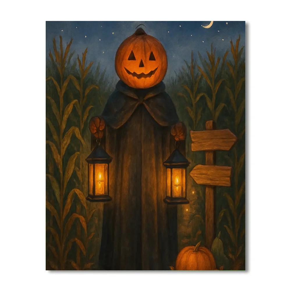 Candlelit Corn Maze Gatekeeper paint by numbers