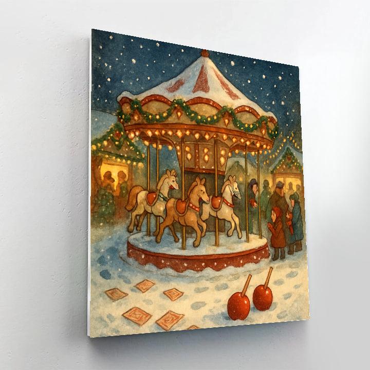 Frosted Carousel At The Winter Fair Paint by numbers kits
