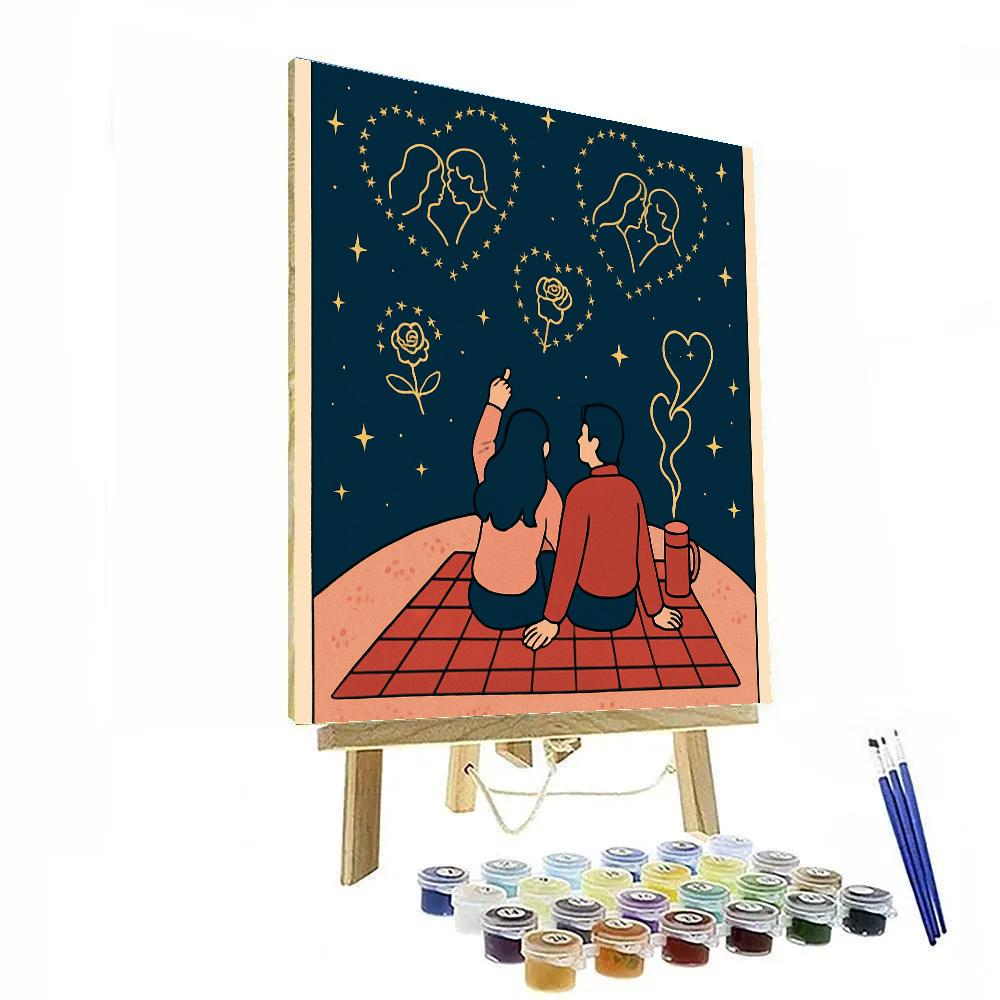 Celestial Picnic Of Valentines Day Constellations paint by number