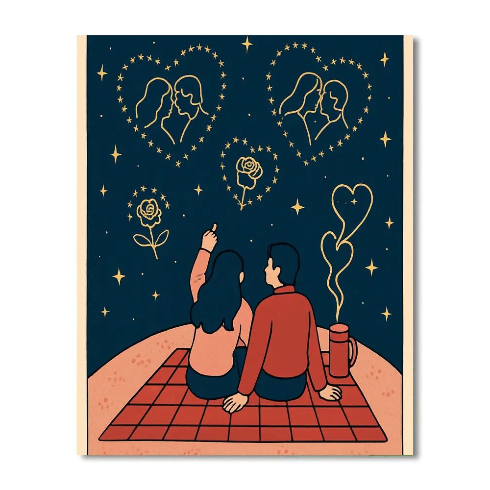 Celestial Picnic Of Valentines Day Constellations paint by number
