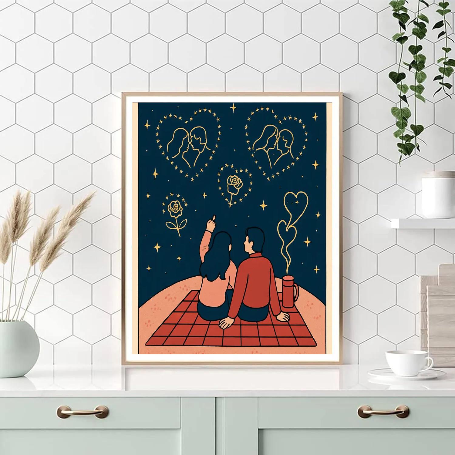 Celestial Picnic Of Valentines Day Constellations paint by number