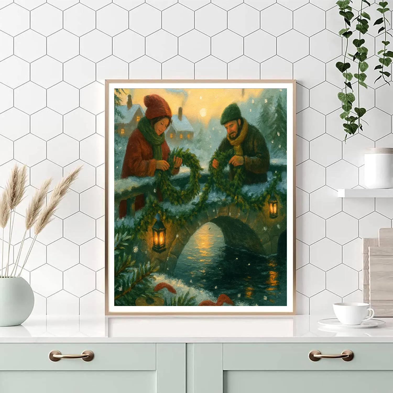 The Wreath Makers River Bridge Number painting