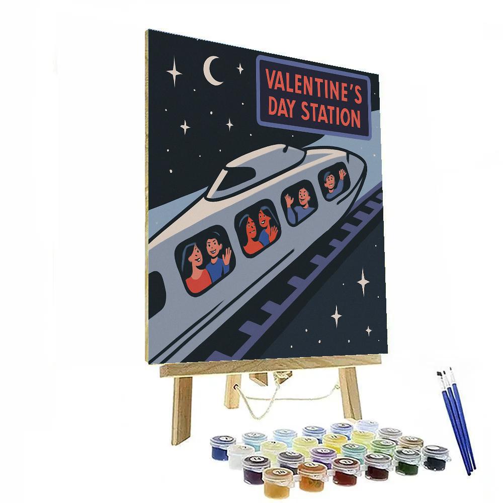 Galactic Train Ride To Valentines Day Station DIY paint by numbers