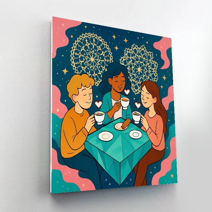 Valentines Day Nebula Tea Party Numbered painting kits