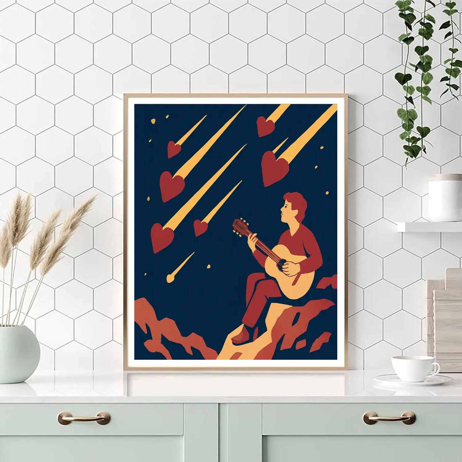Meteor Shower Serenade Valentines Day Numbered painting kits