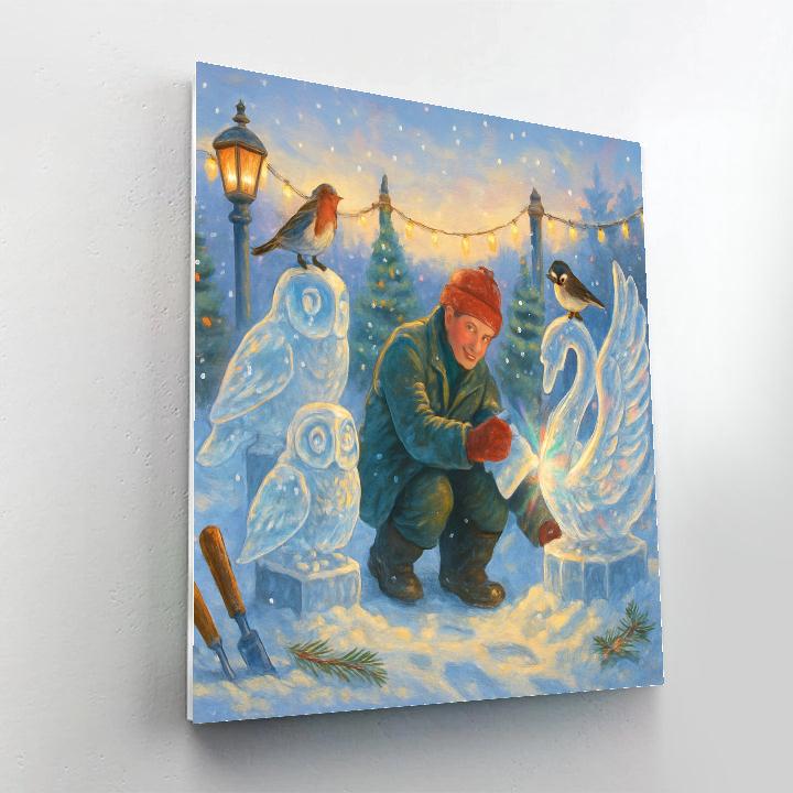 Ice Sculpture Garden Of Holiday Birds Painting by numbers kit