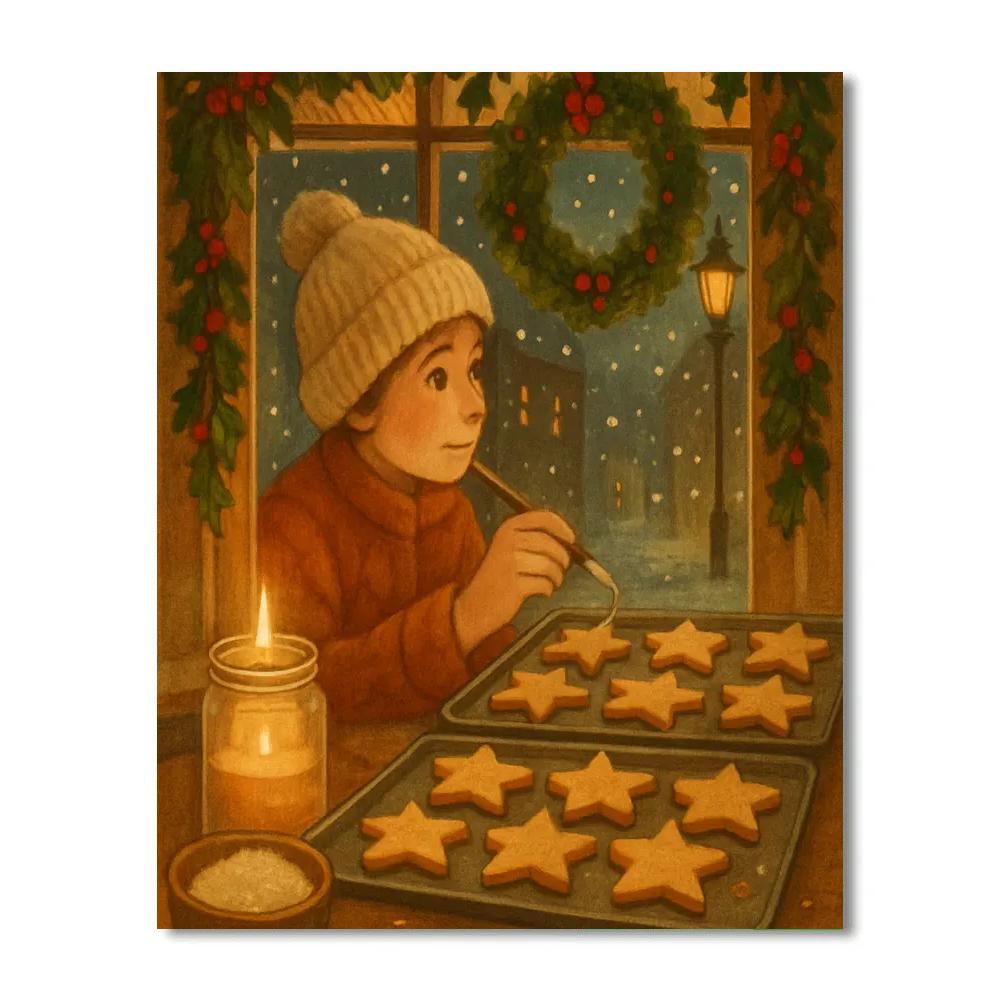 The Star Cookie Bakery Window DIY paint by numbers