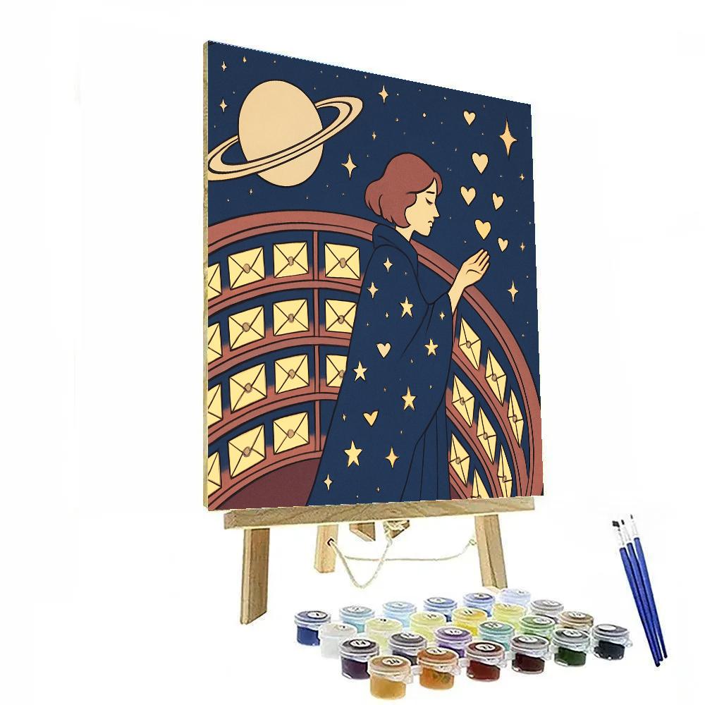 Space Library Of Valentines Day Letters Painting by numbers kit