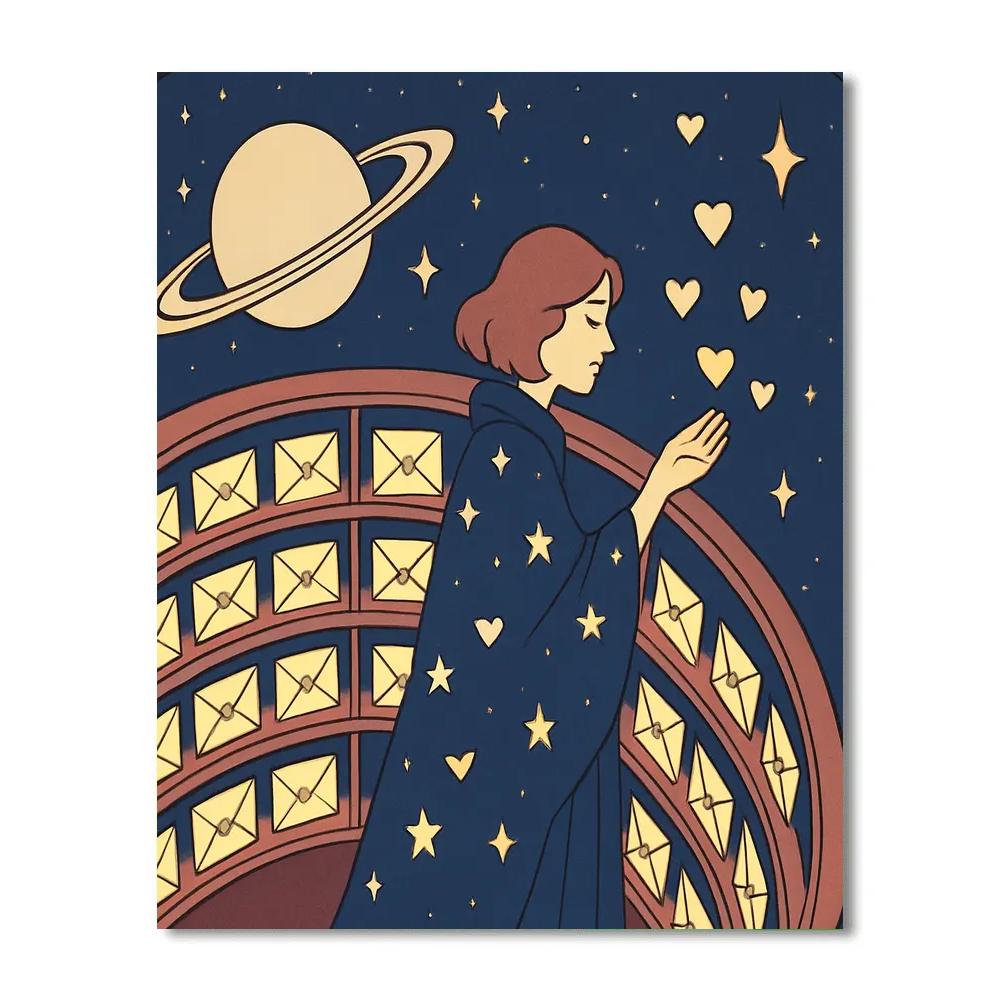 Space Library Of Valentines Day Letters Painting by numbers kit