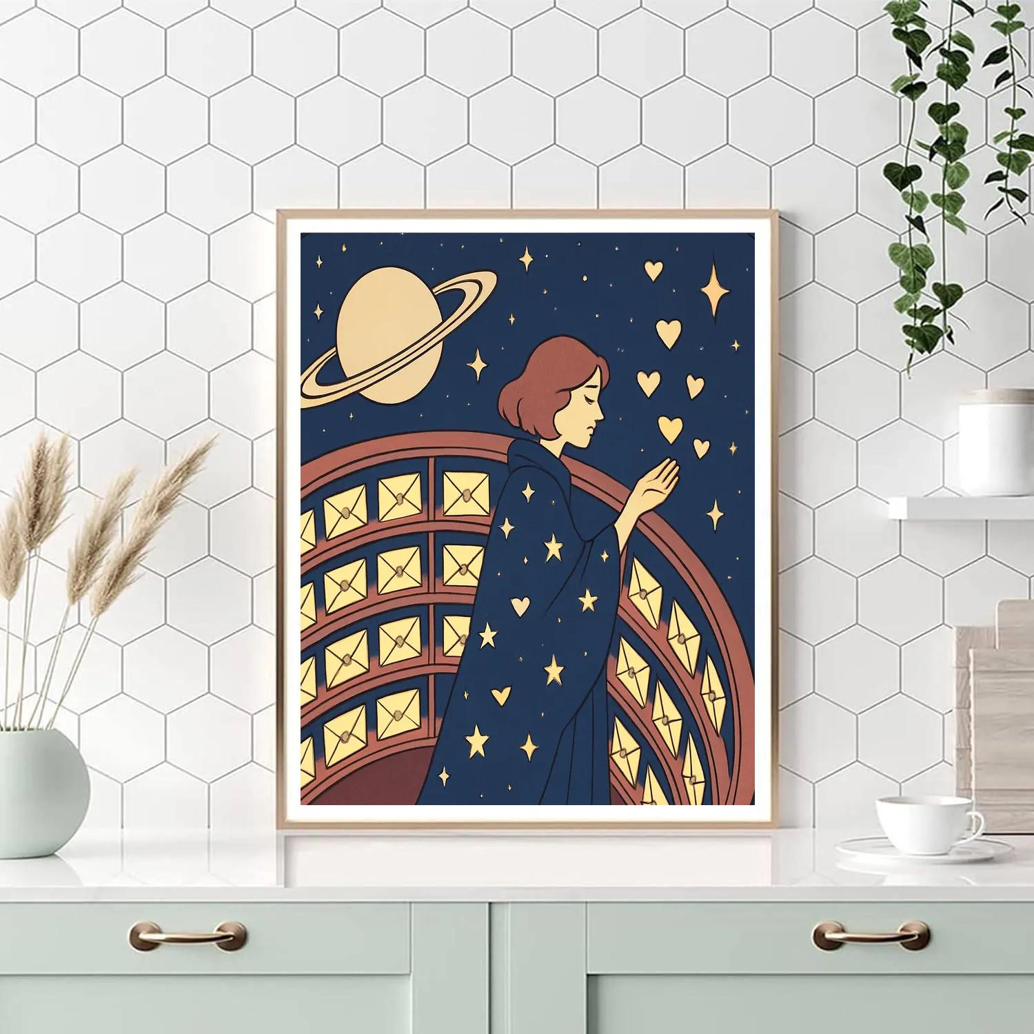 Space Library Of Valentines Day Letters Painting by numbers kit