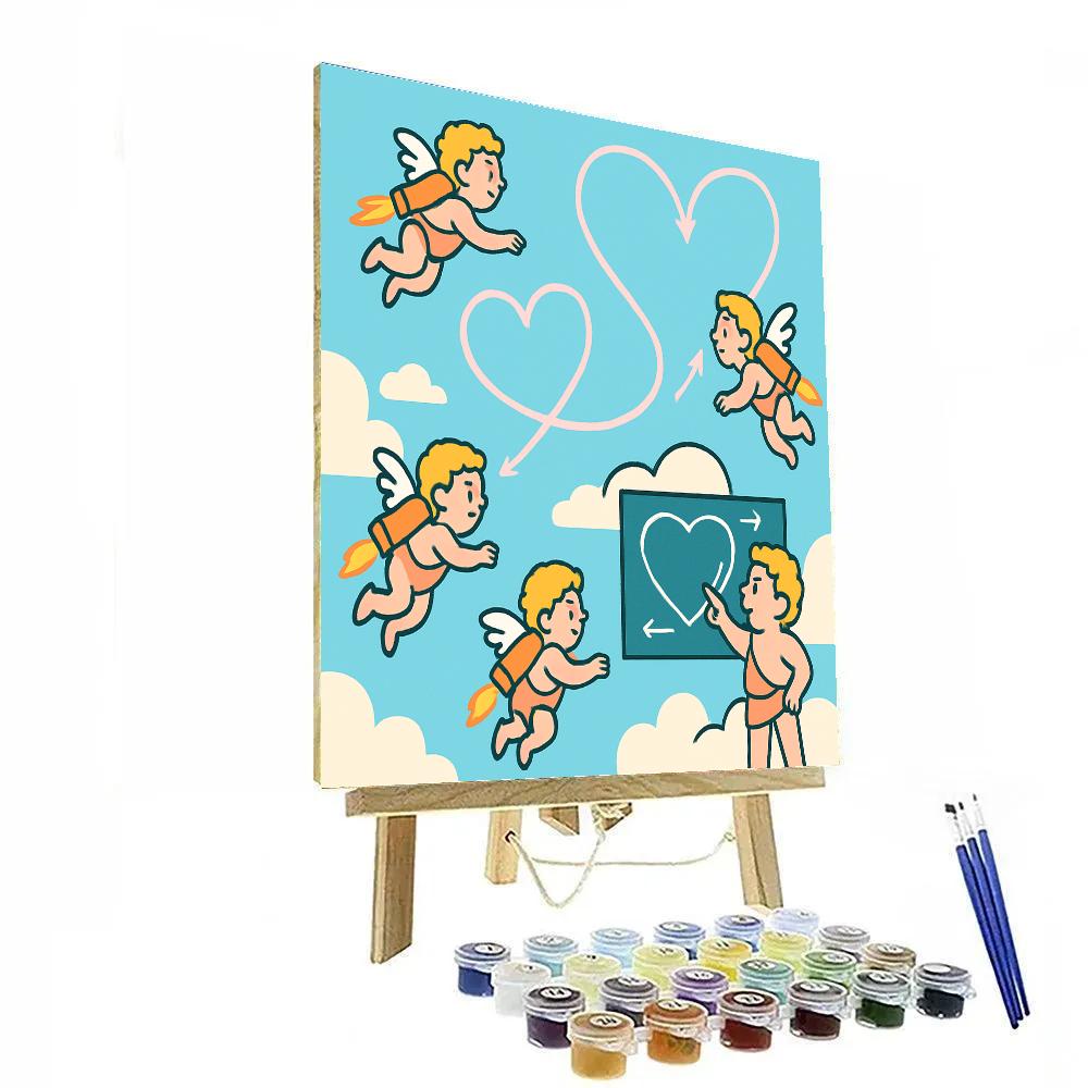 Cupid Cadets Valentines Day Flight School Number painting
