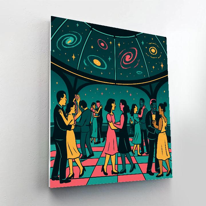 Valentines Day Starship Dance Floor paint by numbers