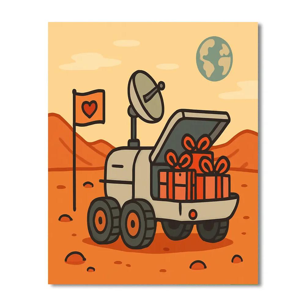 Rover Delivery Of Valentines Day Surprises painting number kit