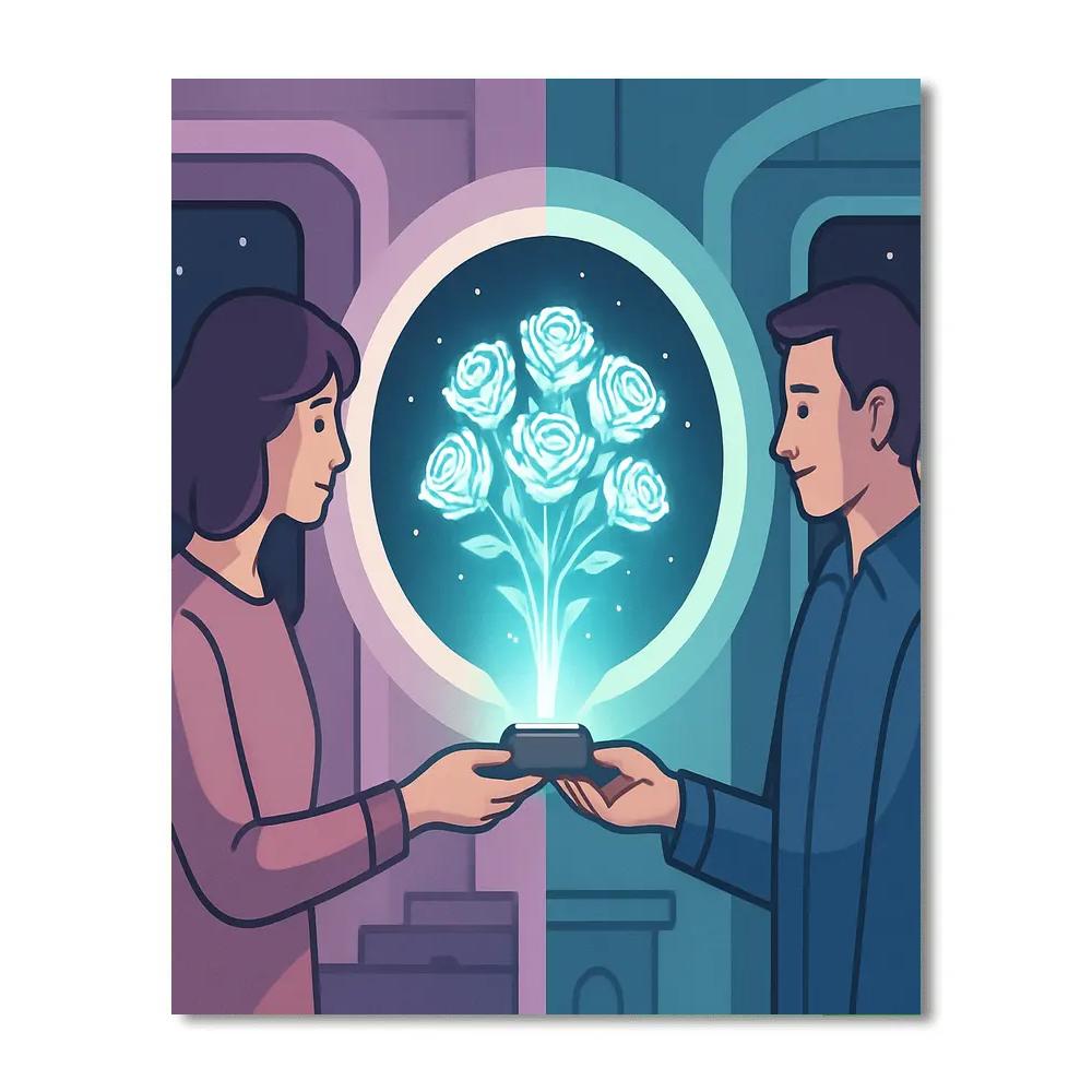 Valentines Day Hologram Bouquet Exchange Number painting