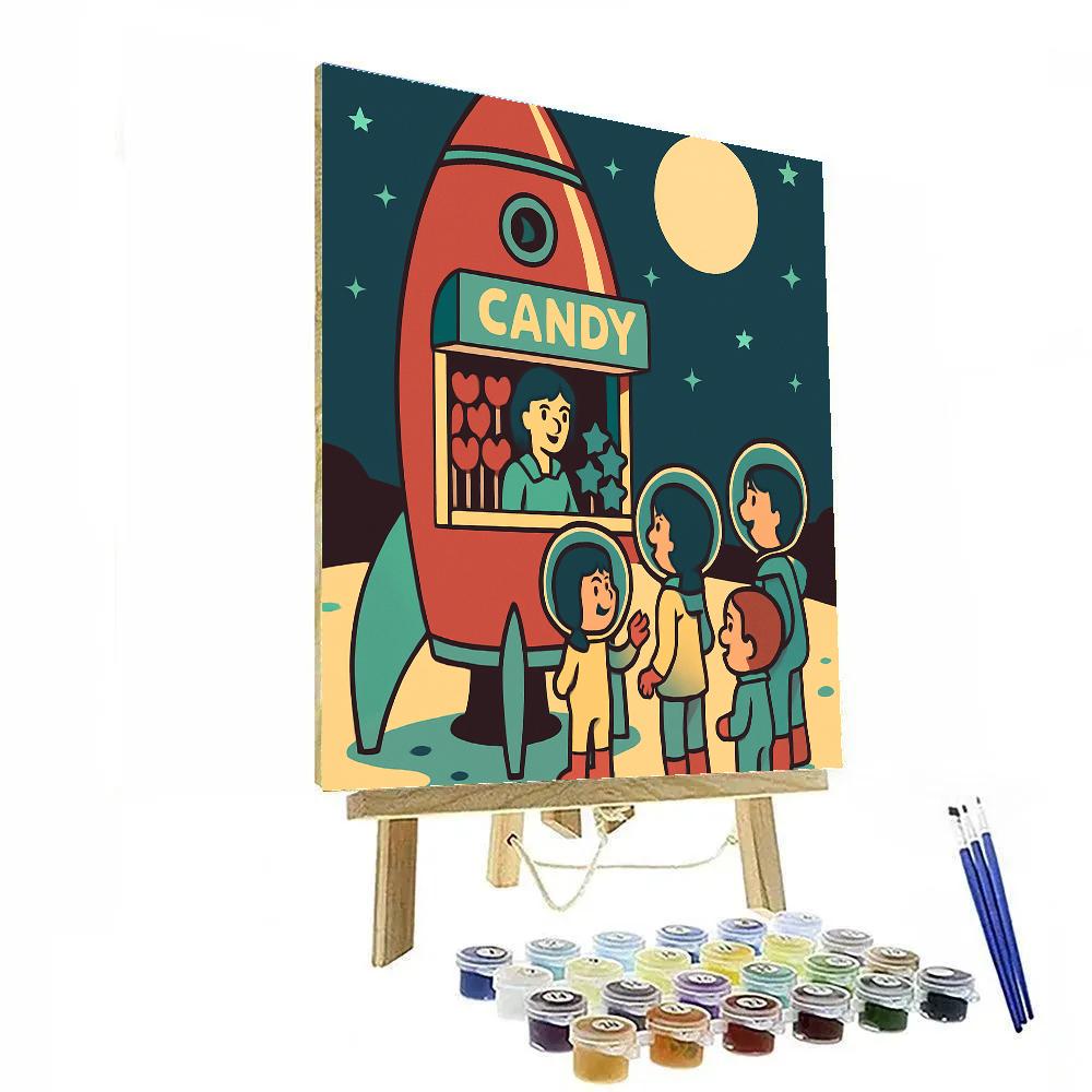 Rocket Shaped Candy Shop Valentines Day Special DIY paint by numbers