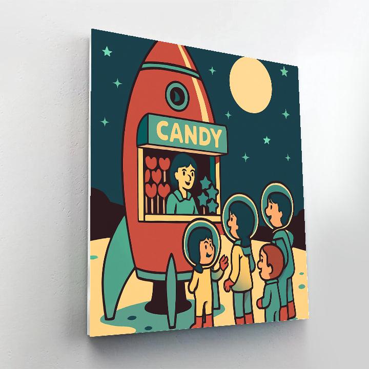 Rocket Shaped Candy Shop Valentines Day Special DIY paint by numbers