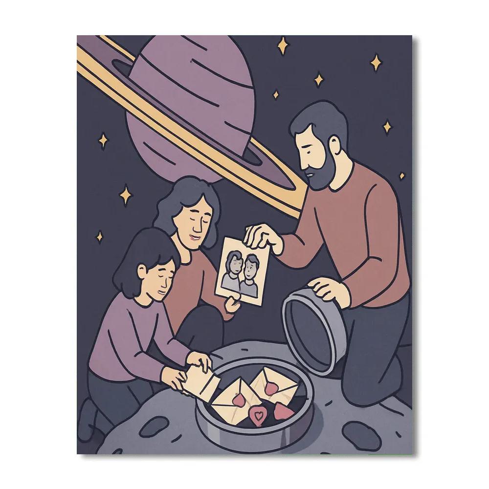 Valentines Day Time Capsule On The Asteroid Paint by numbers art