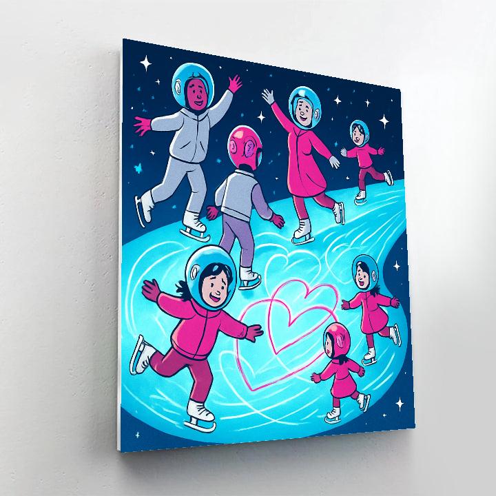 Valentines Day Comet Ice Skating Rink DIY paint by numbers