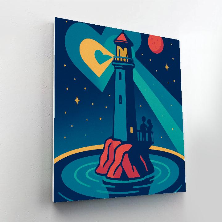 Valentines Day Signal Lighthouse On Saturn Sea DIY paint by numbers