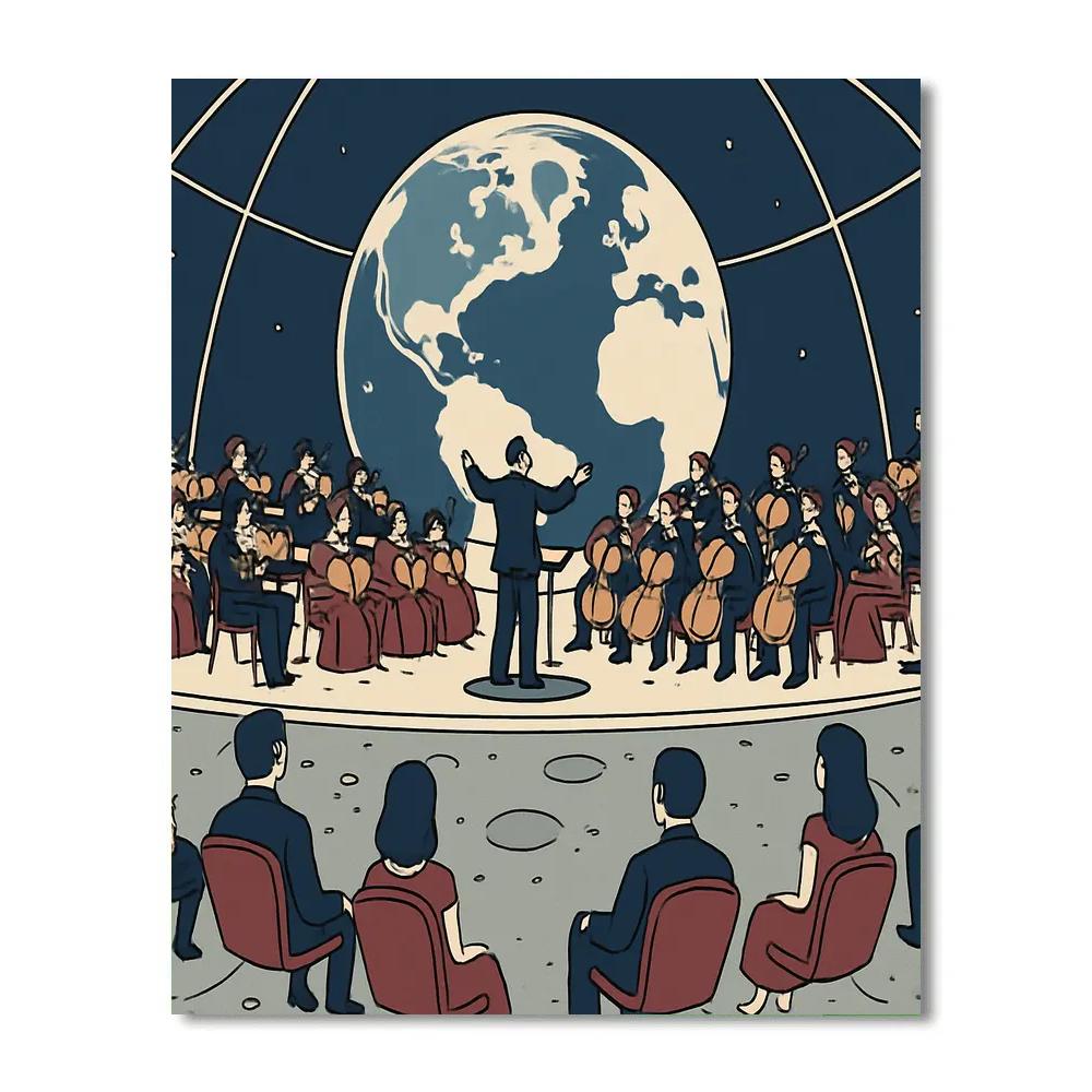 Valentines Day Symphony On The Moon Stage Paint by numbers kits