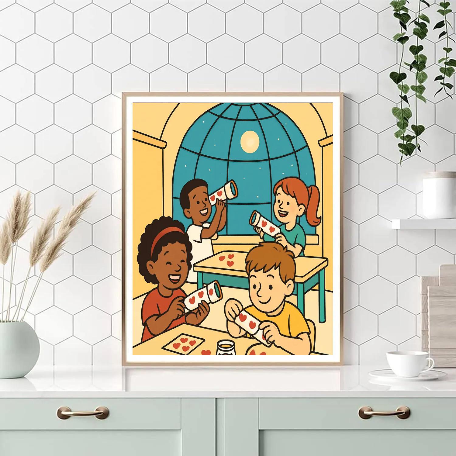 Valentines Day Telescope Workshop For Little Astronomers painting number kit