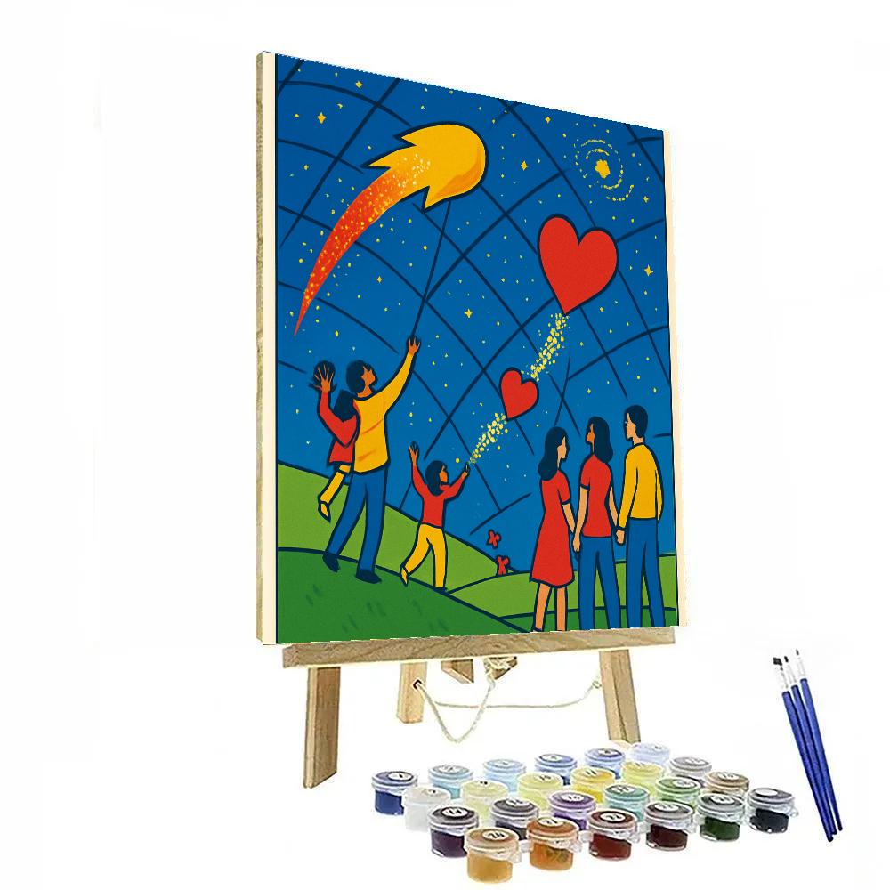 Valentines Day Cosmic Kite Festival painting number kit