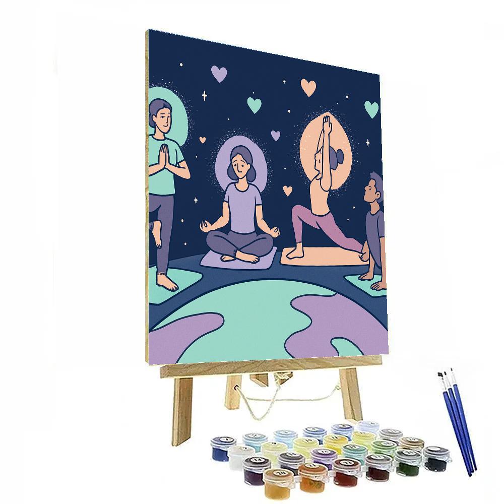 Valentines Day Stardust Yoga Session Painting by numbers kit