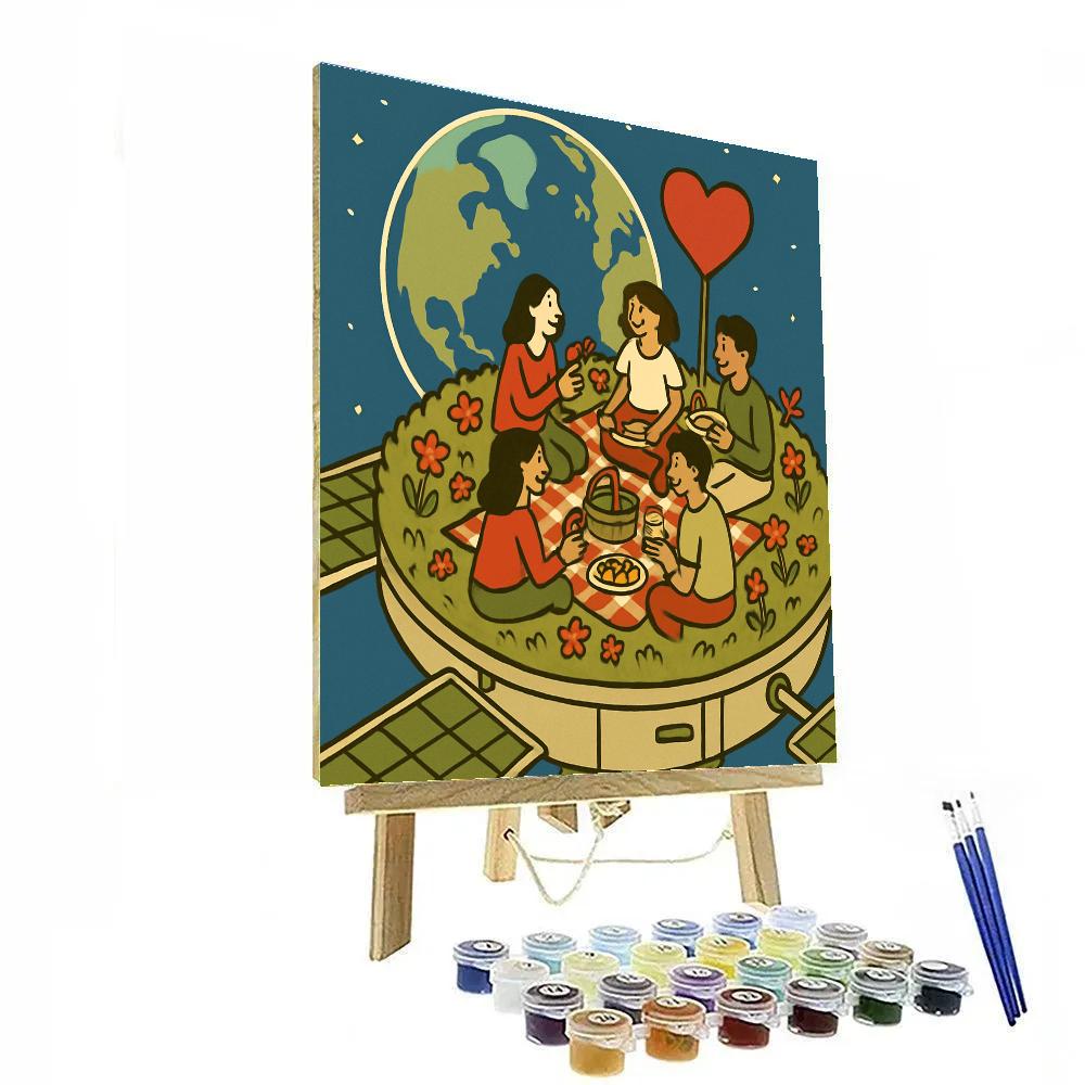 Satellite Garden Valentines Day Gathering painting number kit