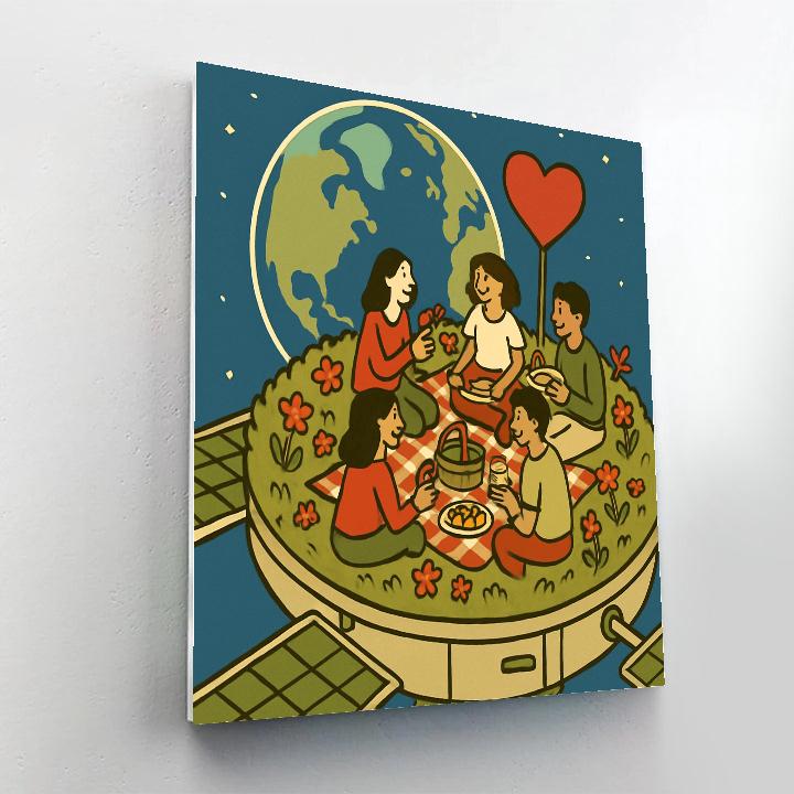 Satellite Garden Valentines Day Gathering painting number kit