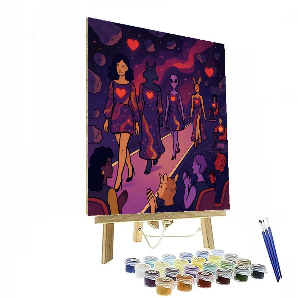 Valentines Day Galactic Fashion Parade painting number kit