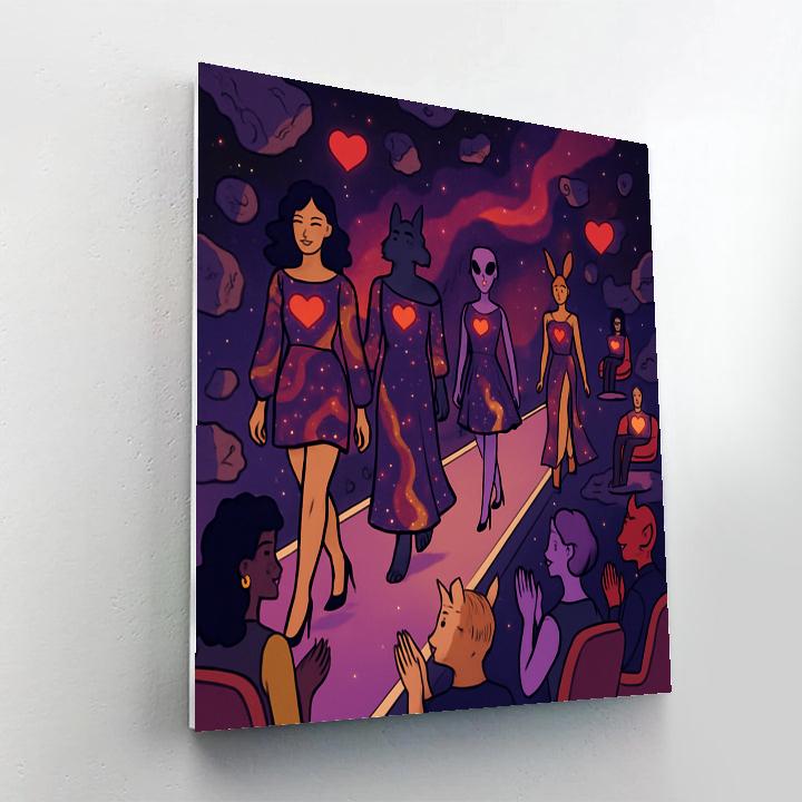 Valentines Day Galactic Fashion Parade painting number kit