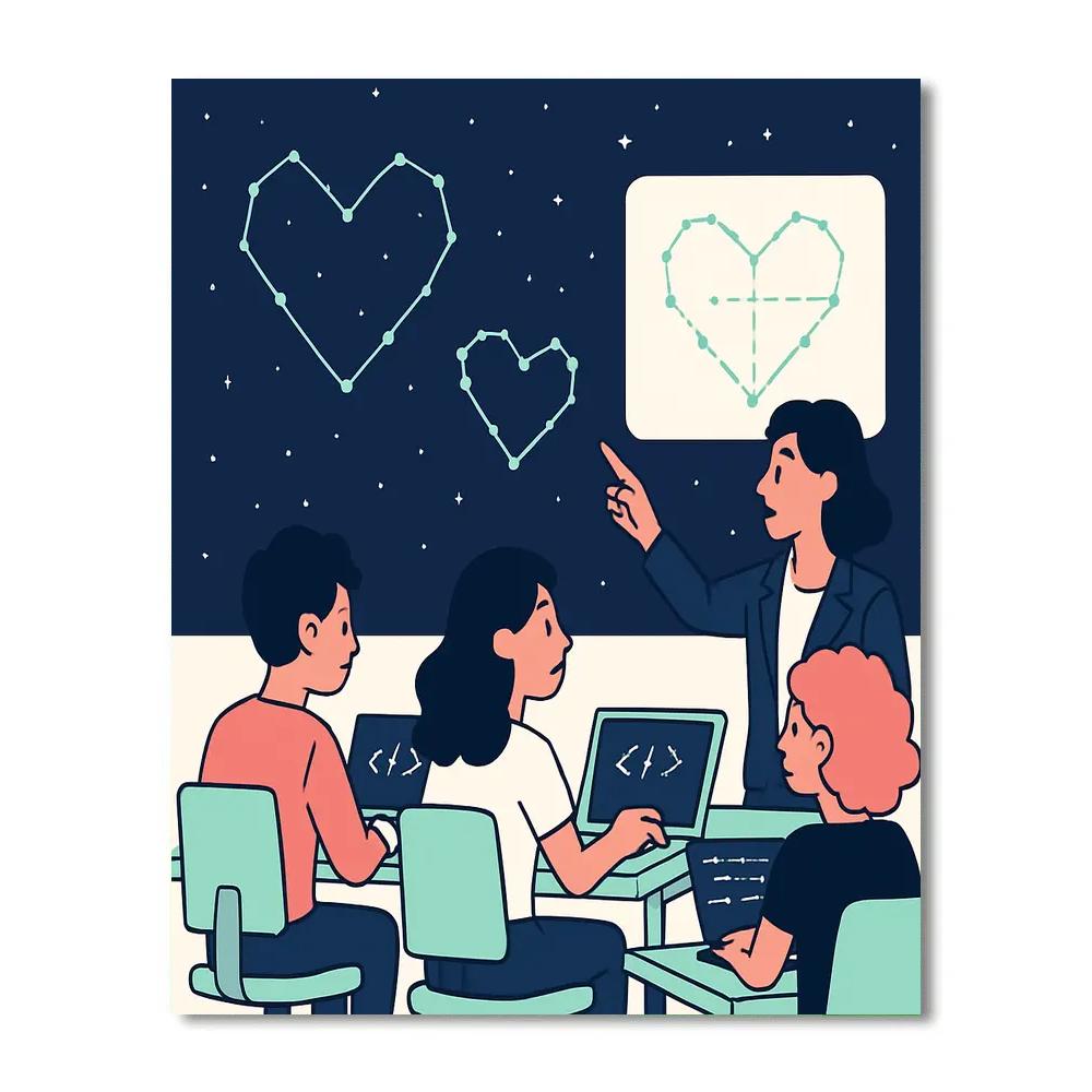 Valentines Day Constellation Coding Class paint by number