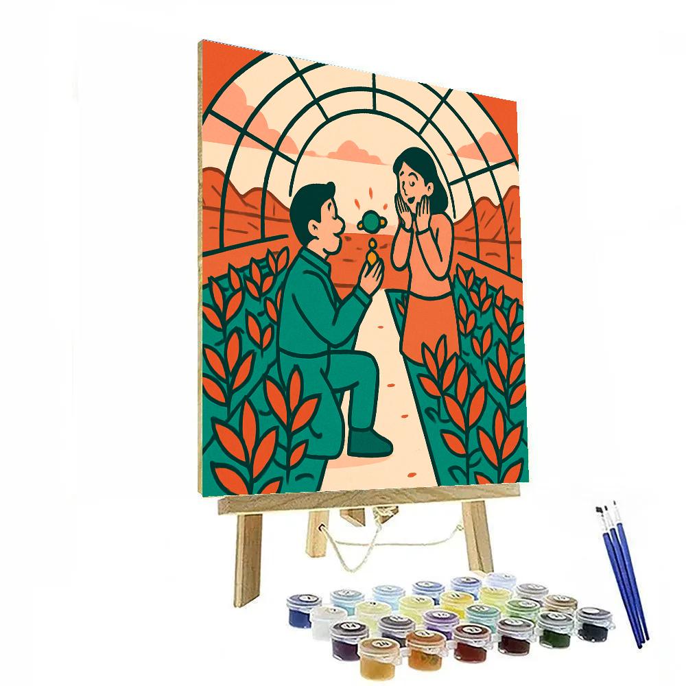 Martian Greenhouse Valentines Day Proposal Numbered painting kits