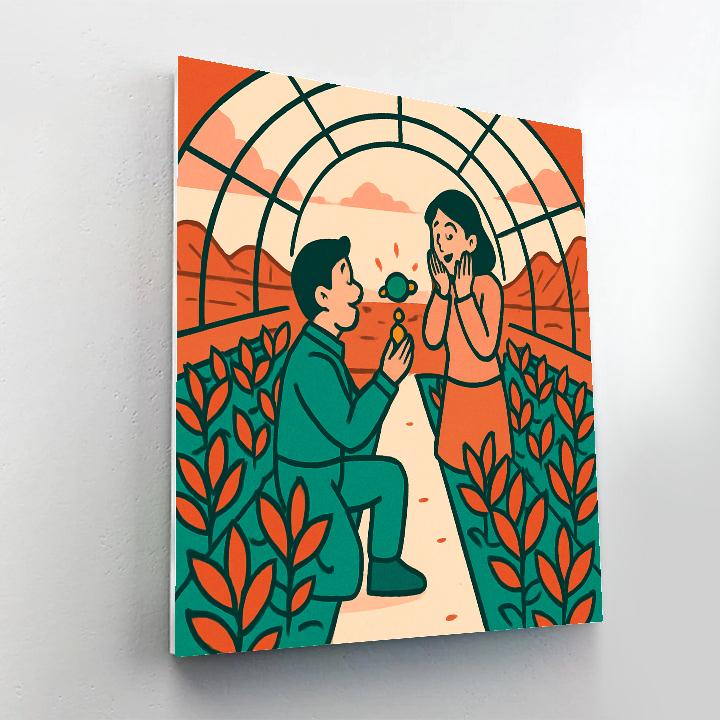 Martian Greenhouse Valentines Day Proposal Numbered painting kits