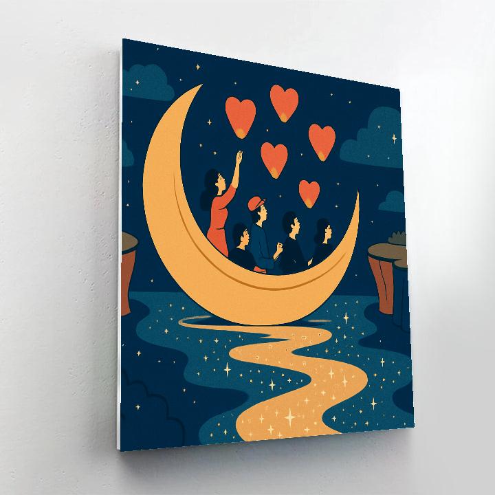 Valentines Day Star Ferry Boat Ride paint by color