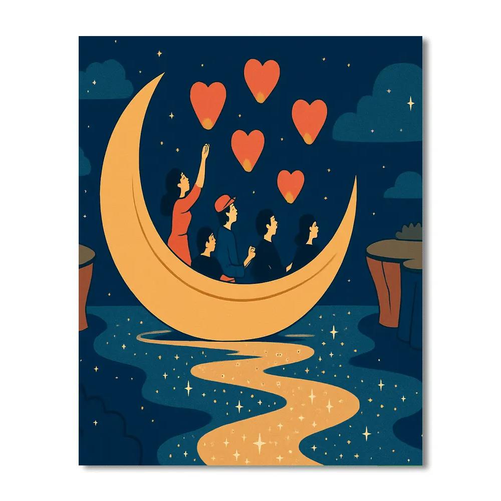 Valentines Day Star Ferry Boat Ride paint by color