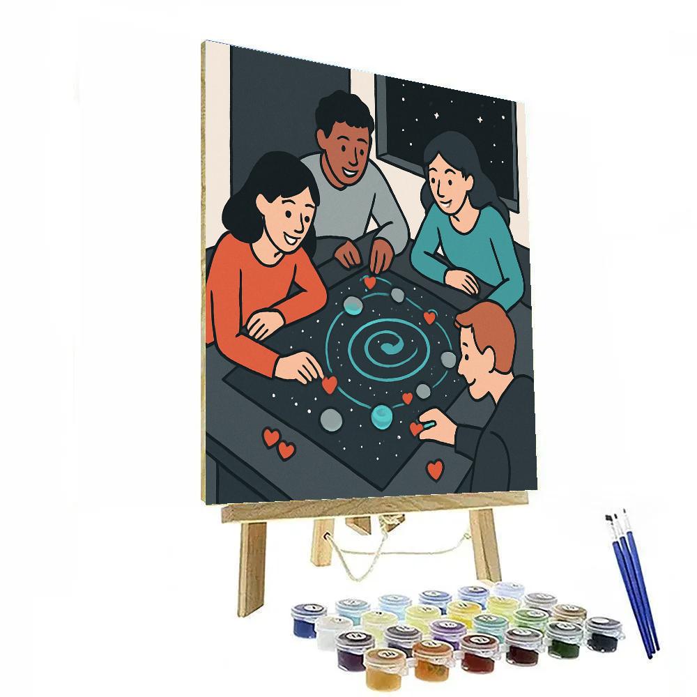 Valentines Day Cosmic Board Game Night Paint by numbers kits