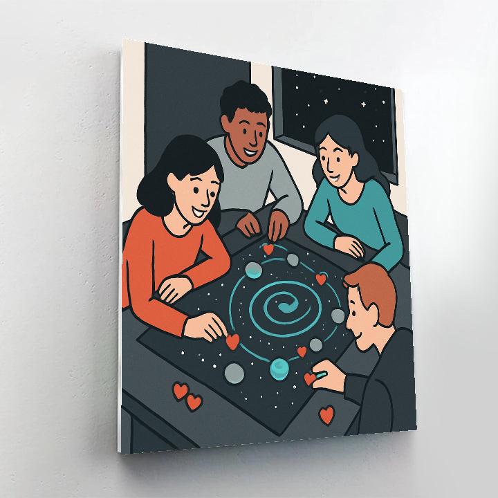 Valentines Day Cosmic Board Game Night Paint by numbers kits
