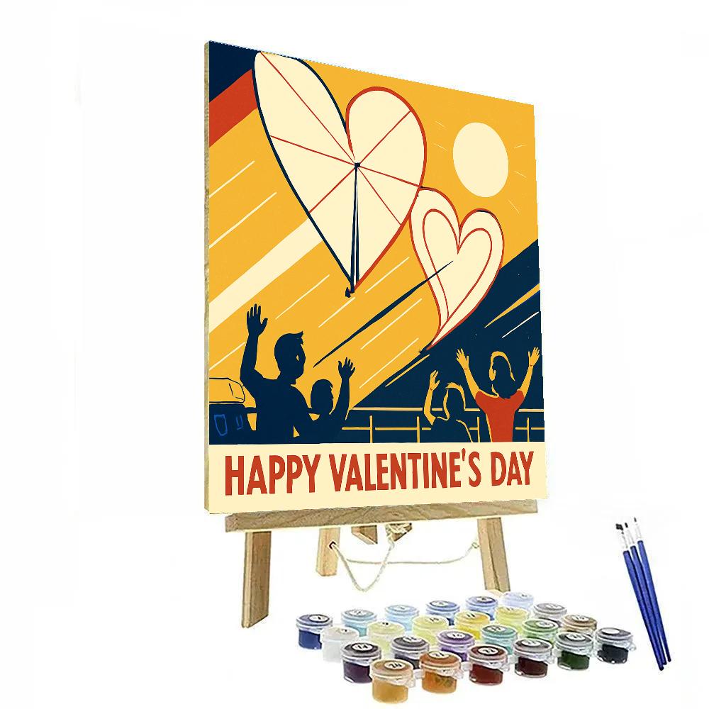 Solar Sail Valentines Day Skywriting Painting by numbers kit