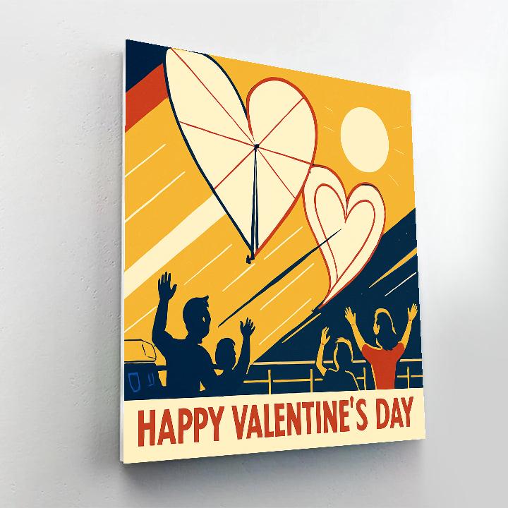 Solar Sail Valentines Day Skywriting Painting by numbers kit