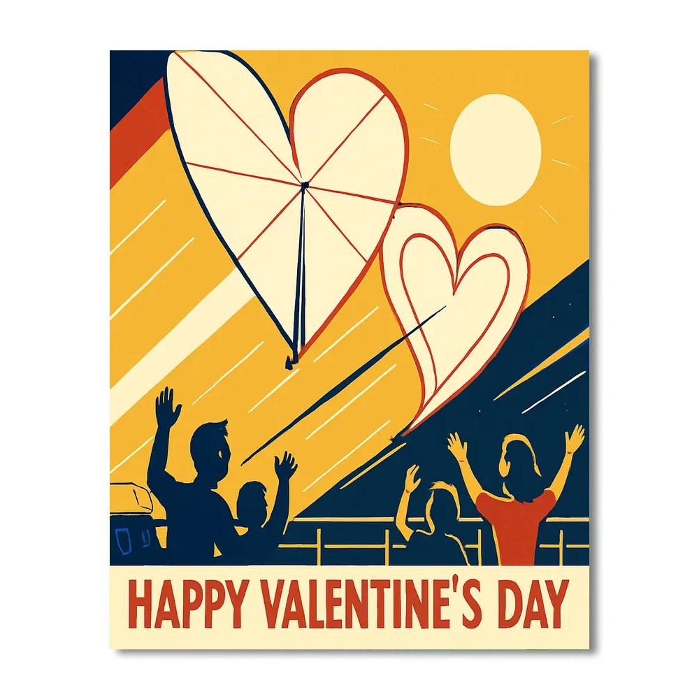 Solar Sail Valentines Day Skywriting Painting by numbers kit