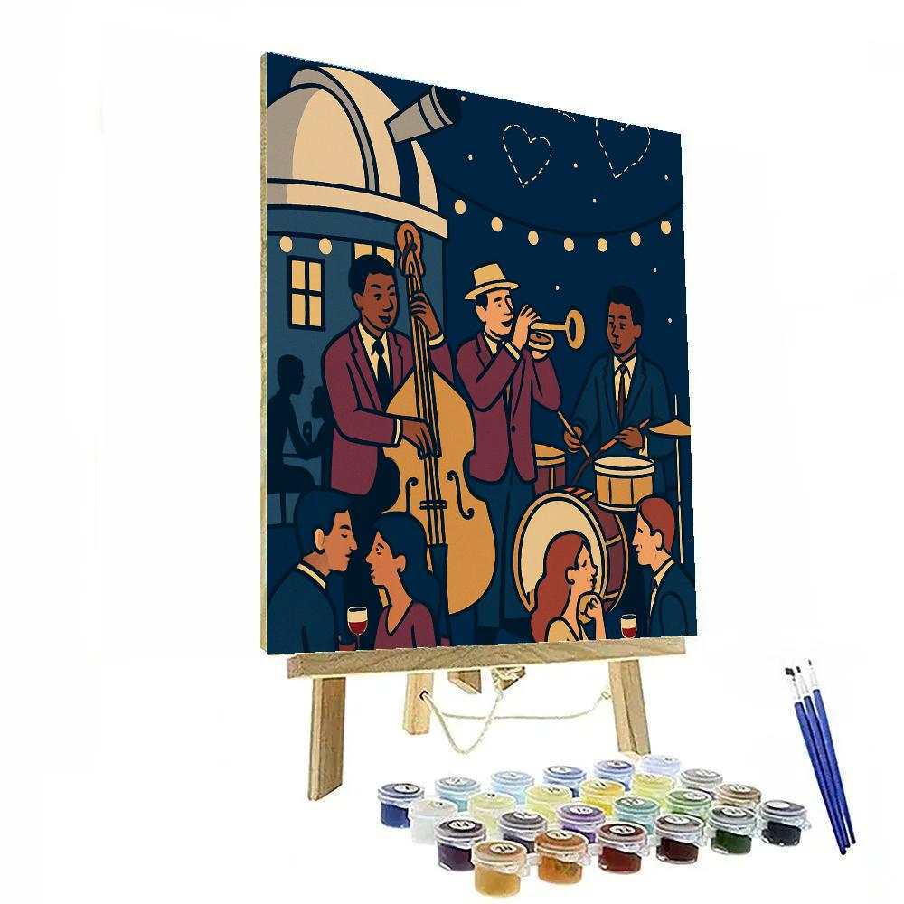 Valentines Day Observatory Rooftop Jazz Night paint by numbers