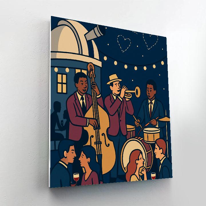 Valentines Day Observatory Rooftop Jazz Night paint by numbers