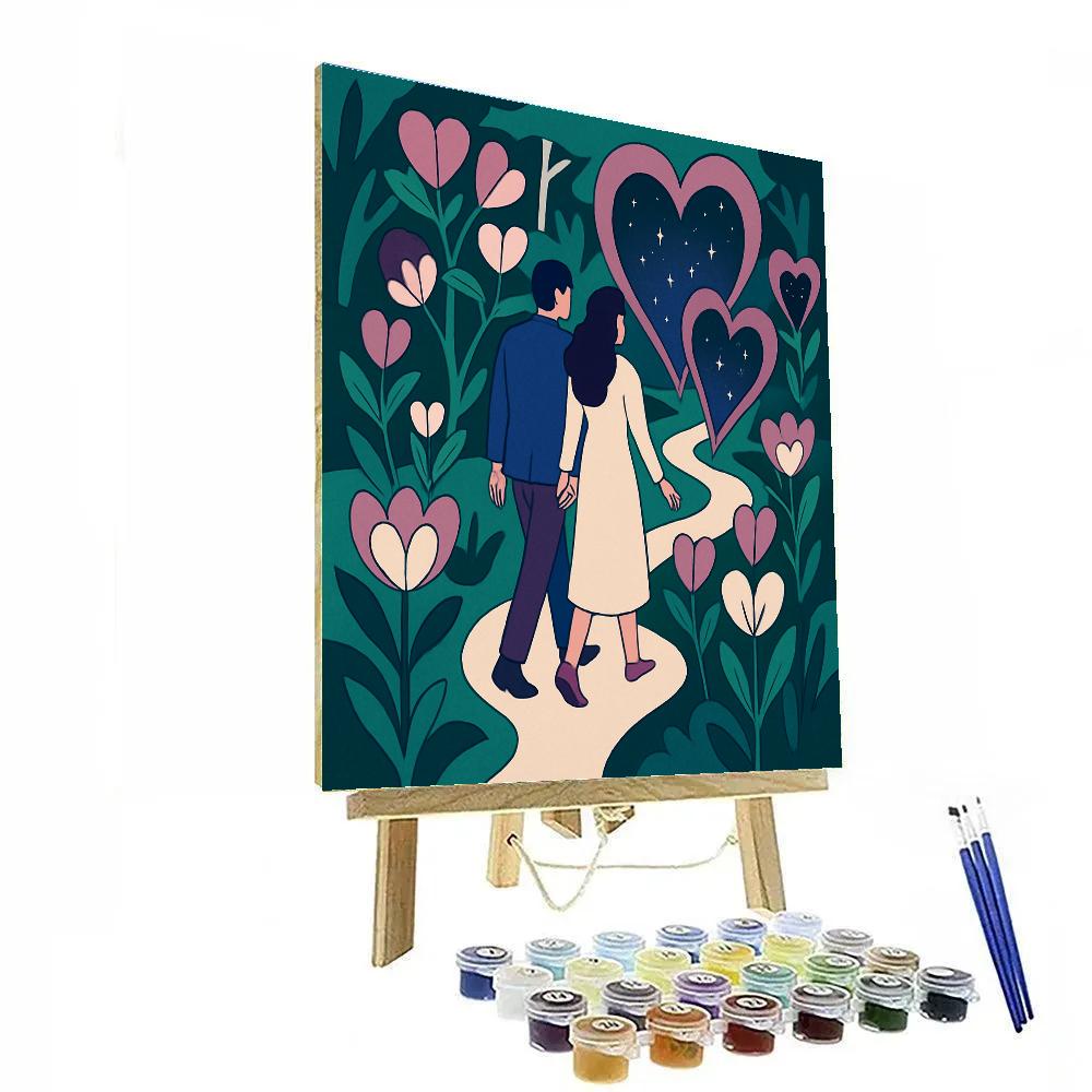 Valentines Day Quantum Garden Stroll painting number kit