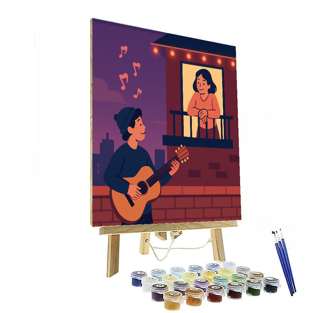 Rooftop Serenade On Valentines Day Painting by numbers kit
