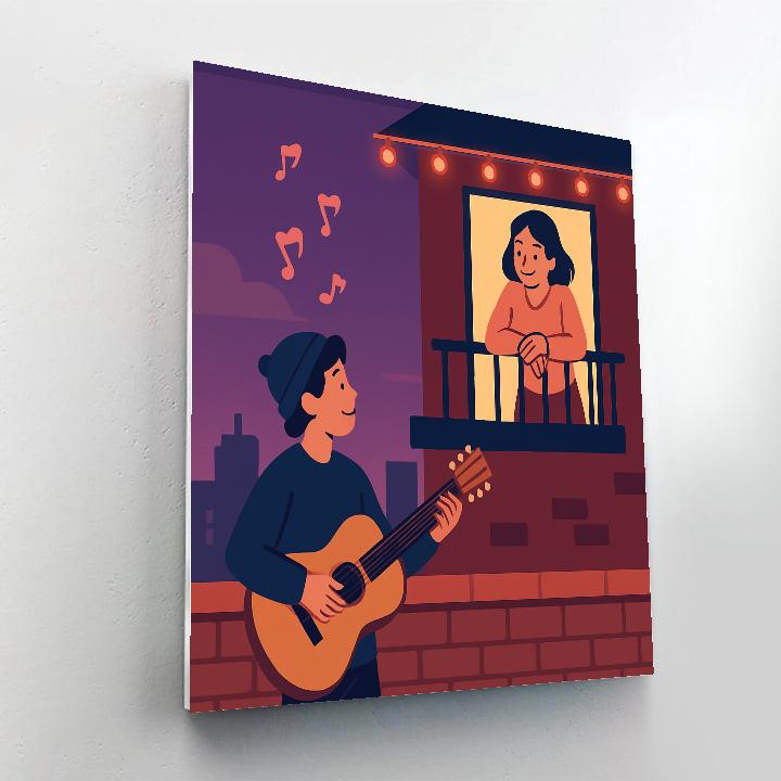 Rooftop Serenade On Valentines Day Painting by numbers kit