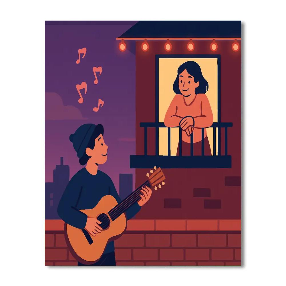 Rooftop Serenade On Valentines Day Painting by numbers kit
