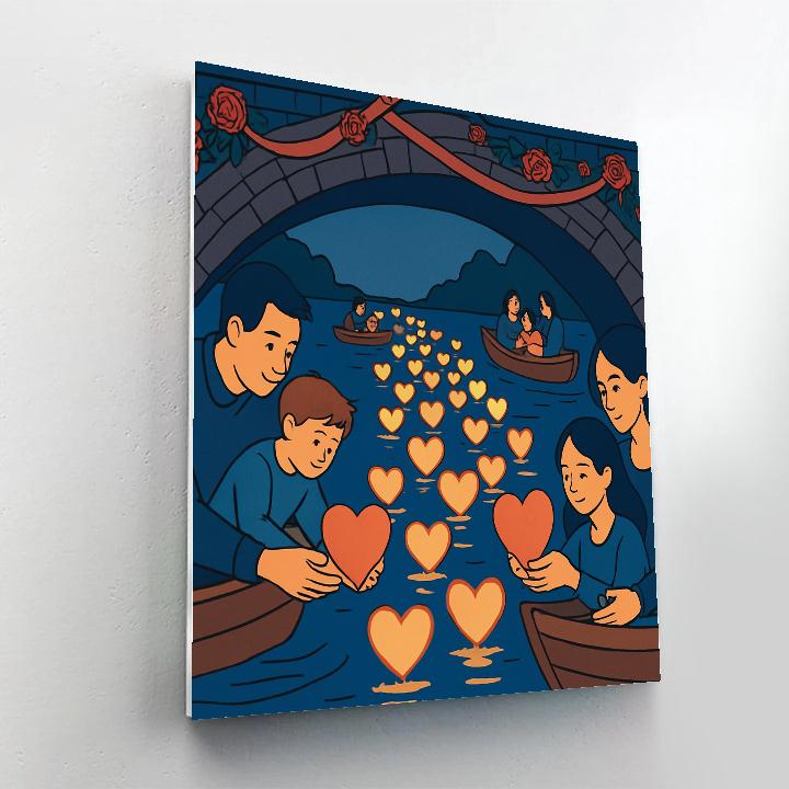 Valentines Day Lantern River Parade Paint by numbers kits