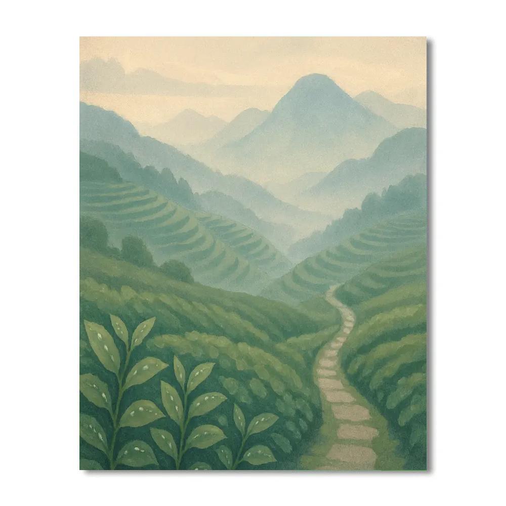 Misty Terraces Above The Tea Valley Paint by numbers kits